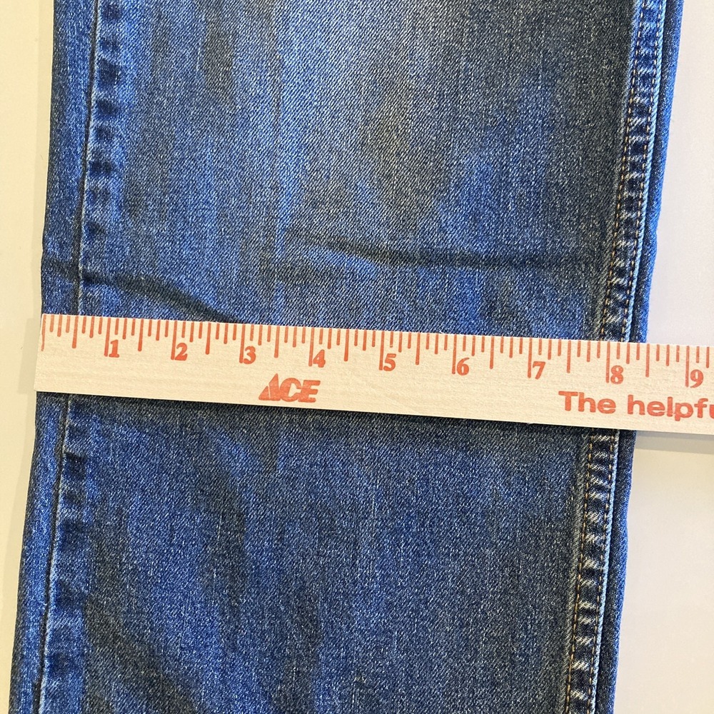 LEVI Jeans 514 Men 34x32 (Fits 34x30.5) Stretch Straight Fit Blue Western Cowboy - Picture 11 of 15
